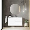 Baikal Mobile bagno Gavin, 2 cassetti, sospeso a parete. Include lavabo in ceramica. Varie finiture. Consegnato assemblato. con specchio 100 cm bianco