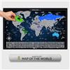 Giallobus - Mappa del mondo da grattare - Carta Patinata - 68L x 43,5l cm - 04 - Map of the World - Idee regalo - Grattabile con bandiere - argento