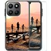 Custodia Personalizzata Per HONOR X7 Con Foto E Testo - Bordo TPU E Retro In Vetro Temperato - Cover Unica E Originale