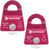 NewDoar Certificato CE 20KN/4500lb Micro Mobile Singola Puleggia Corda Massima 12mm per Arrampicata, Sollevamento di Salvataggio, Tendenza dell'Intoppo-Rosso 2 Pezzi