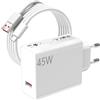 ASKUBSKU 45W Caricatore e 2 Metri Cavo USB C per Redmi Note 14 Pro 15 Pro 5G 6A Ricarica Spina Rapida Ricarica Adattatore di Caricabatterie e Cavo Tipo C per mi Poco X7 M7Pro M6 Pad 7 6 5 Redmi K80