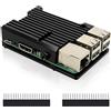 Geekworm Cassa di raffreddamento passiva dell'armatura della lega di alluminio per Raspberry Pi 3B+/3B (nero)