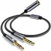 Avigers Cavo Adattatore Sdoppiatore Cuffie Jack, Sdoppiatore Cuffie Microfono Da 3,5 mm Femmina a 2 Doppi 3,5 mm Maschi per Cuffie da Gioco, Auricolari, Altoparlanti, Desktop, Laptop, Controller PS4