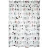 MSV Tenda da doccia MSV in poliestere con motivo grafico colorato, ideale per il bagno, resistente all'acqua, facile da pulire, 180x180 cm, multicolore