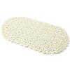 MSV - Tappetino da bagno in PVC con ciottoli - PVC 100% senza ftalati - 68 x 35 cm - Bianco - Superficie antiscivolo per sicurezza e comfort - Facile da pulire