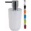 Spirella, elegante e pratico dispenser di sapone liquido, ideale per il bagno o la cucina, capacità 300 ml, dimensioni 7,5 x 7,5 x 16,5 cm, bianco