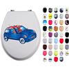MSV 141254 Sedile WC MDF Blu XS e Cerniere in Acciaio Inossidabile, Multicolore