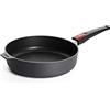 Woll Diamond Lite - Padella con bordo alto, Ø 26 cm, con manico rimovibile, antiaderente in alluminio pressofuso, resistente al forno, adatta per vetroceramica, gas, elettrico e alogeno, padella a
