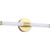 Eglo LED Lampada Specchio Ramola, illuminazione bagno in metallo ottone e plastica bianca, luce calda-fredda, IP44, L 45 cm