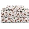 Aubrie Home Accents Set di lenzuola in microfibra con tasca profonda e motivo pan di zenzero, 4 pezzi, per letto king size