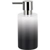 Spirella Dispenser per Sapone Liquido Tube" Dispenser per lozioni in Ceramica con dosatore in ABS Cromato capacità 300 ML (ØxH): 7 x 16 cm - Grigio/Bianco