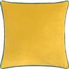 furn. Riva Paoletti Meridian Grande Cuscino Quadrato Cover- Paoletti Meridian, Black-Contrasting Oro Bordi tubolari, Giallo, 55 x 55 cm, Poliestere, Cylon/Teal, 55 x 1 x 55 cm