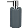 Spirella Dispenser per Sapone Liquido Tube" Dispenser per lozioni in Ceramica con Dispenser in ABS Cromato capacità 300 ML (ØxH): 7 x 16 cm - Grigio Scuro