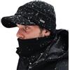 Comhats M/L/XL - Set invernale da uomo in lana merino con visiera e scialle per tubo da sci, cappello di lana con visiera e scaldacollo in pile, Set grigio, L / XL