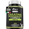 Xellerate Nutrition Creatina Monoidrata 3000mg - 270 Compresse Vegane - 3 Mesi di Scorta - 100% Pura - Creatine Monohydrate per Uomini e Donne - Prodotta in Europa - Integratore Pre & Post Workout - Nu U Nutrition Sports