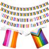 CANIPHA 2 Pezzi Rainbow Banner Arcobaleno Bandiera Pride, Decorazioni Bandiera LGBT Pride da 32,8 piedi, Bandiere LGBT Bandiera Arcobaleno Decorazioni Colorate Bandiera Gay Pride (60 Bandiere)