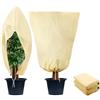 Zhiaek Telo Copri Piante Antigelo con Cerniera e Corda Telo Protezione Piante Inverno Copripiante Telo Copripiante Invernale Antigelo Beige 1.2x1.8M 2PCS