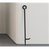 Kingson - Attizzatoio per camino in ferro forgiato resistente da 43 cm - Un pezzo unico con gancio - Ideale per bruciatori a legna, bracieri e fuochi aperti - Finitura nera