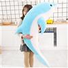 Tikwisdom Peluche delfino, cuscino di peluche con delfino, bambola super morbida, animale marino, giocattolo regalo per bambini, (blu 100 cm di lunghezza)