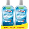 Aquafresh Multi Action, Collutorio Quotidiano Antibatterico, Collutorio che Rinforza lo Smalto e Previene la Carie, Confezione da 2x500 ml