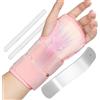 Beugo Tutore Polso Tunnel Carpale, Stabile Tutore Polso Sinistro con 3 Stecche Metallo, Traspirante Polsiera Ortopedica per Palestra, Tennis, Lavoro al Computer, Unisex (Rosa)