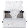 NOUKIE'S - Rialzo Rosa Bianco Bambino da 9 mesi a 3 anni Sedia per Bambini con Schienale e Cuscino- Leggero, Pieghevole e Nomade - Imbracatura, Sicurezza - Impermeabile, sfoderabile e lavabile - Max
