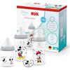 NUK Perfect Match Set di Biberon e Ciuccio per Neonati | 0-6 Mesi | 3 Biberon Anticolica (150 ml, 260 ml), 1 Succhietto Perfect Match Air | Disney Topolino | 4 Pezzi