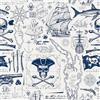 ReWallpaper Carta Da Parati Bambini con Nave Pirata Blu e Beige Pellicola Adesiva Fantasia per Mobili Armadio Parete 44.5CMx3M Blu Mare Carta Da Parati Autoadesiva Muro Bagno Impermeabile