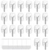JELLYSUB 20 Ganci, 24 Strisce, Ganci Adesivi Trasparenti con Punta Metallica per Appendere Chiavi, Borse, e Decorazioni - Organizzare senza Forare o Danneggiare il Muro (Piccole)