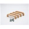 JOWE 4 pezzi di maniglie per mobili in legno di faggio con viti di fissaggio incluse | Maniglia per cassetti/Superficie verniciata, Lunghezza 10,8 cm, Distanza tra i fori 9,6 cm