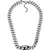 Diesel Collana da uomo in acciaio inox bicolore con logo ovale a D, DX1635931