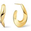 SINGULARU Orecchini Cerchio Bling In Acciaio Inossidabile Con Placcatura Oro 18Kt E Zirconi - Chiusura Click/Congo, Diametro 12,34 Mm, Gioielli Donna
