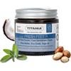 TITANIA Crema Deo per Piedi Riduttore di Odore & Antitraspirante con Ossido di Zinco, Olio di Salvia & Aloe Vera, Profumazione Agrumata-Fresca, 100% Cosmesi Naturale, Vegan, Formulazione Senza