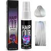 EONFAVE Vernice spray per capelli, colore temporaneo per capelli, colore blu, colore blu liquido, S-pray, lavabile e sicuro, rapida colorazione dei capelli, per Halloween, carnevale, cosplay (bianco, 30 ml)