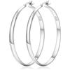 LOUMILEO 4 mm Grandi Orecchini a Cerchio Argento Leggeri Orecchini Cerchio Argento da Donna 50MM