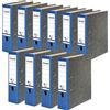 Falken, confezione da 10 raccoglitori in materiale riciclato con motivo marmorizzato, prodotti in Germania, raccoglitore ad anelli, formato DIN A4, dorso blu, 8 cm, colore: blu, a zero emissioni CO2