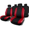 +PWR Car Parts Set completo di coprisedili universali Maranello rosso e nero. Airbag compatibile. Completo per 5 posti. Realizzato in poliestere