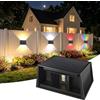 ILIKEPOW Lampada Solare da Esterno Applique, 9 Modalità Applique da Parete LED, Illuminazione Su e Giù, IP65 Impermeabile, Lampada Solare Senza Fili per Giardino, Cortile, Terrazza