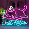 UExnkj-Y Insegna al Neon con Gatto Luci al Neon con Gatto Che Beve Dimmerabile Tramite USB Just Relax Neon per Ristorante, Soggiorno, Camera da Letto, Cucina, Bar, Feste