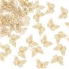 HOBBIESAY 60 Pz Ciondoli Farfalla Filigrana Ciondoli Pendenti in Acciaio Inossidabile Abbellimenti in Metallo Inciso Vero Oro 18K Connettore Vuoto per Creazione di Gioielli Foro 1.5mm
