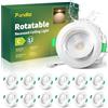 Fondiiz Faretti Incasso Cartongesso Orientabili Luce Neutro 4000K Set di 12 | Faretti LED Soffitto Slim 220V 230V 3W 430LM, IP44 Faretto da Interno Bianca Foro Ø 70 - 80 mm, per Bagno, Cucina, Soggiorno