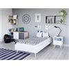Dmora Singolo in Stile Scandi, Letto da Una Piazza Adatto a Materasso da 90x190 cm, Colore Bianco