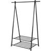 SONGMICS Appendiabiti con 2 Ripiani Portaoggetti Portascarpe, Struttura in Metallo, Salvaspazio, Ideale in Camera da Letto, Corridoio, Ufficio e Altre Stanze, Nero HSR05B