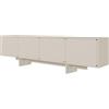 Selsey Wuwu - Armadietto TV basso con 4 ante e scomparti push to open, 200 cm, colore: grigio/beige