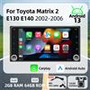 Barlckxs Android Auto Multimedia 2Din Autoradio per Toyota Matrix 2 E130 E140 2002-2006 Carplay Android Auto 7 "Schermo Stereo GPS BT WIFI