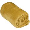 Arti Casa Coperta in pile, 150 x 200 cm, coperta per divano, coperta per 1 persona, decorazione per soggiorno, lavabile in lavatrice, giallo senape, pile, poliestere