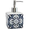 MSV Dispenser di Sapone in Ceramica Blu e Bianca AMADORA