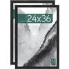 MCS Cornice per Poster Museum 61,0 x 91,4 cm, Venatura Legno Onice, Fissaggio a Parete Verticale e Orizzontale, Grande Cornice per Foto, Poster e Opere d'Arte (Confezione da 1)
