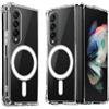 AOERFASI Per Samsung Galaxy Z Fold 4 Custodia trasparente pieghevole, compatibile con Magsafe, guscio magnetico, a prova di caduta, resistente all'ingiallimento