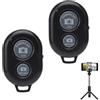 UOCAI Set di 2 telecomandi Bluetooth, scatto remoto per fotocamera, scatto a distanza, scatto per telefono cellulare, telecomando selfie Bluetooth, scatto universale per fotocamera